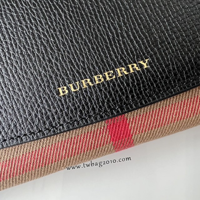 Burberry專門店新款格紋長錢包 巴寶莉小牛皮翻蓋女士錢包 yxb1406